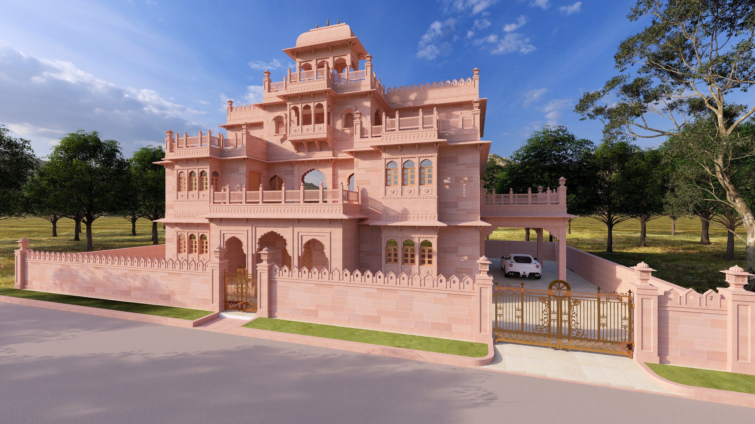 Sandstone Row Haveli — Rajasthani house design, Udaipur